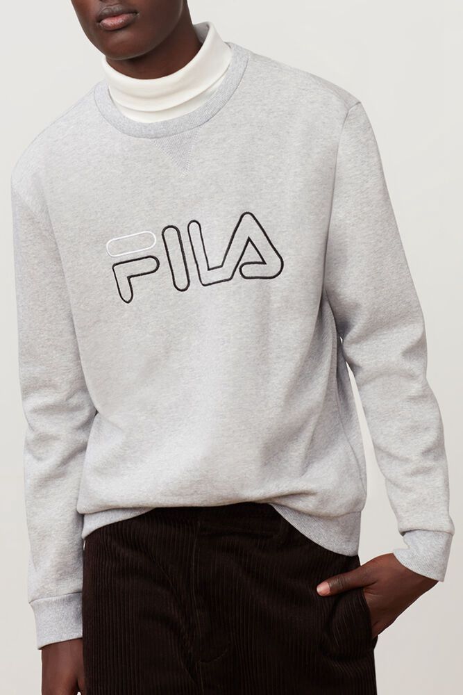 Fila Sweatshirt Mens Grey - Basil - Philippines 9051684-JF